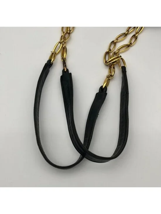 Loewe Shoulder Bag Black Anagram Embossed Nappa Leather Chain Vintage - Picture 6 of 13